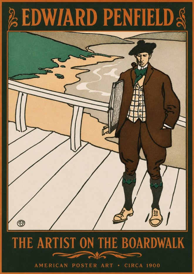 Edward Penfield The Artist on the Boardwalk No2 - Plakat