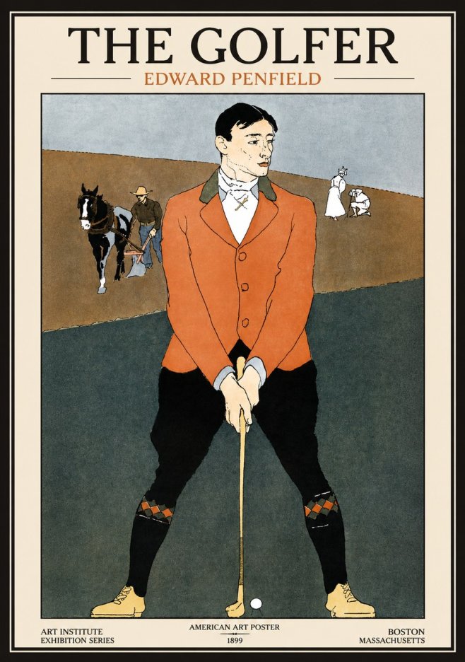 Edward Penfield The Golfer No1 - Plakat