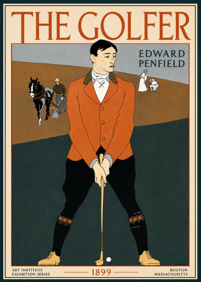 Edward Penfield The Golfer No5 - Plakat