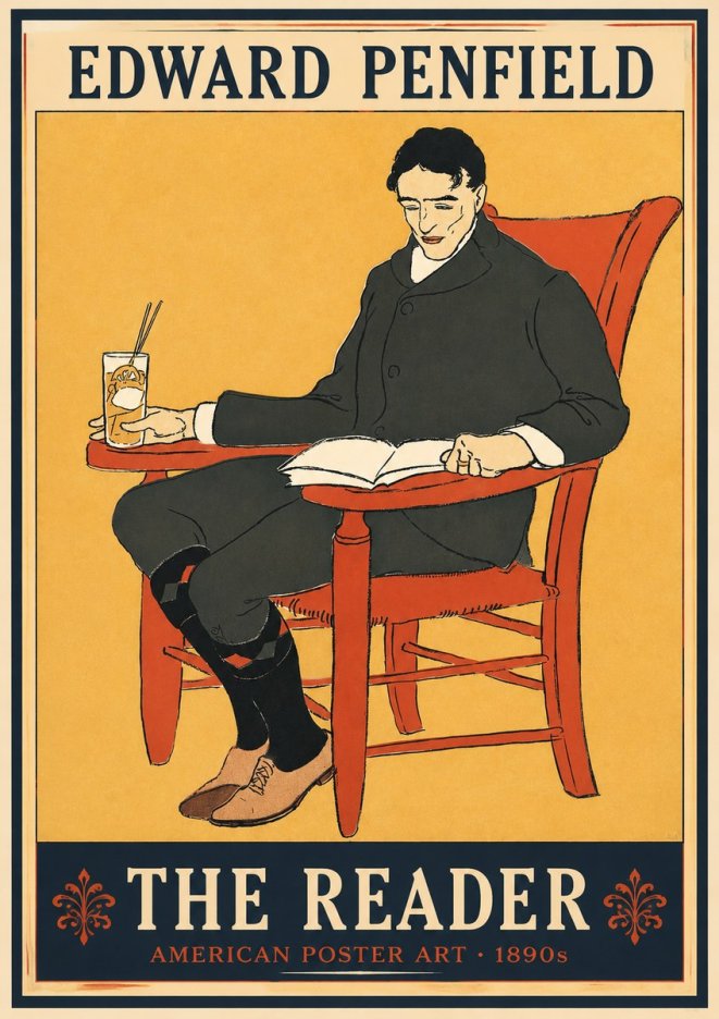 Edward Penfield The Reader II No2 - Plakat