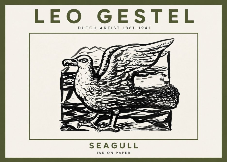 Leo Gestel Seagull No5 - Plakat
