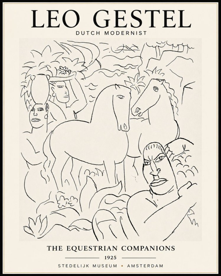 Leo Gestel The Equestrian Companions No6 - Plakat