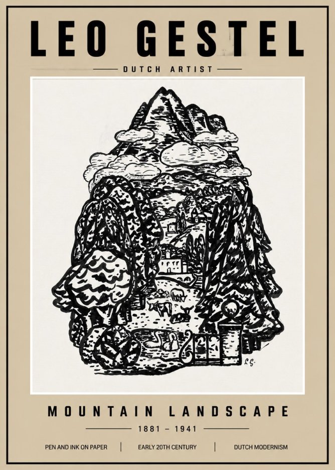 Leo Gestel Mountain Landscape No3 - Plakat