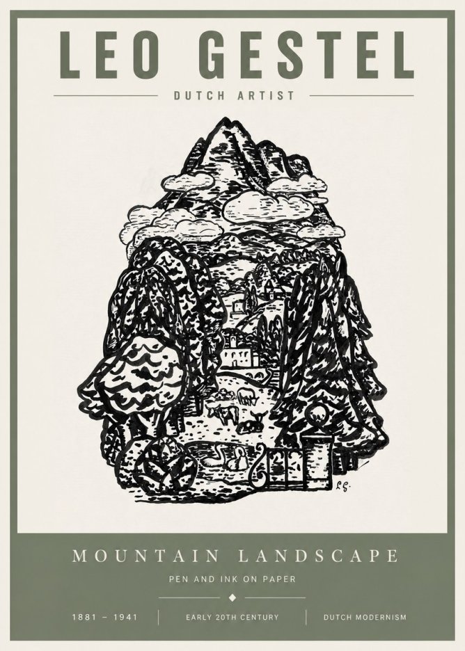 Leo Gestel Mountain Landscape No4 - Plakat