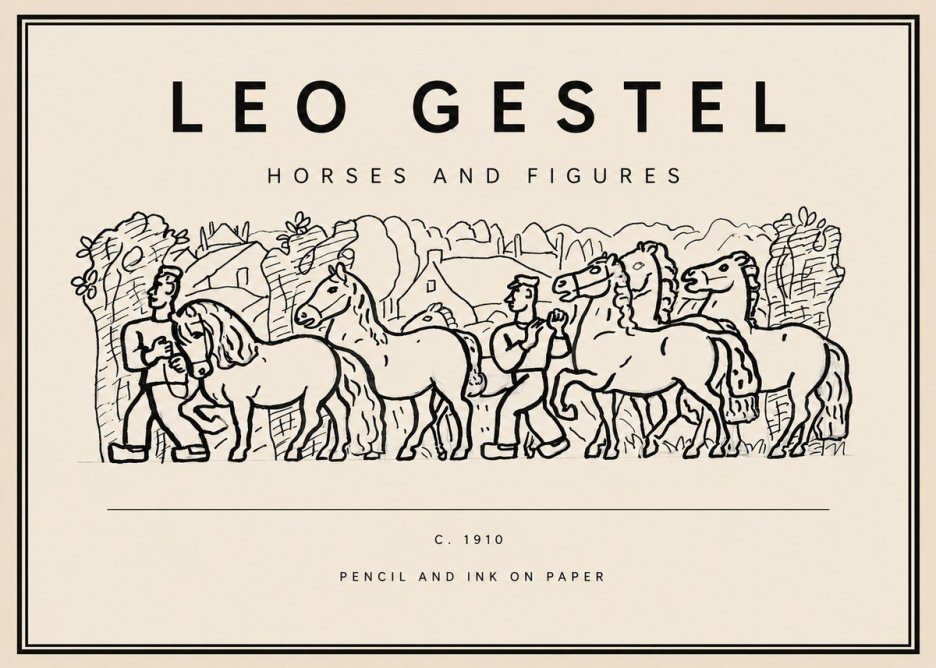 Leo Gestel Horses and Figures No3 - Plakat
