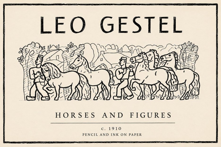 Leo Gestel Horses and Figures No6 - Plakat