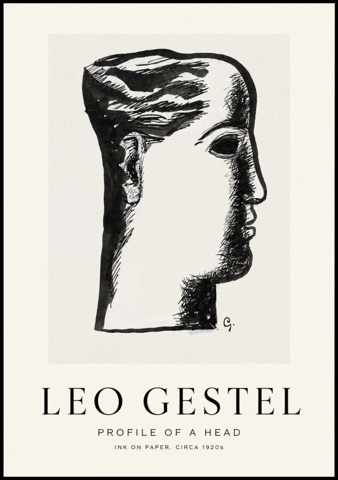 Leo Gestel Profile of a Head No1 - Plakat