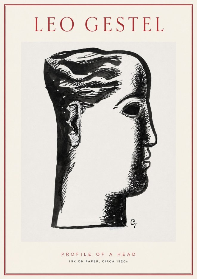 Leo Gestel Profile of a Head No2 - Plakat