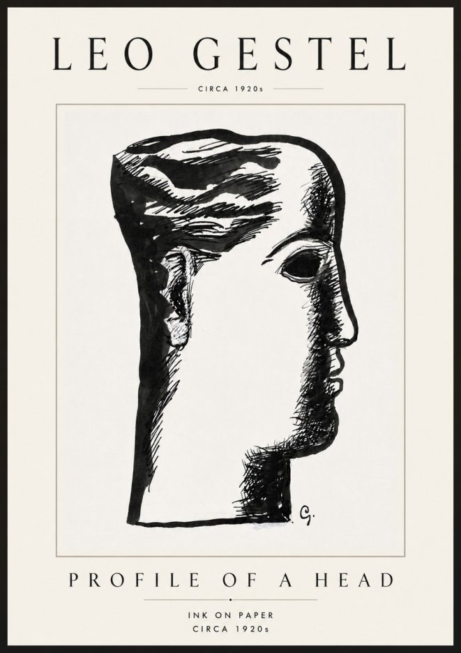 Leo Gestel Profile of a Head No6 - Plakat