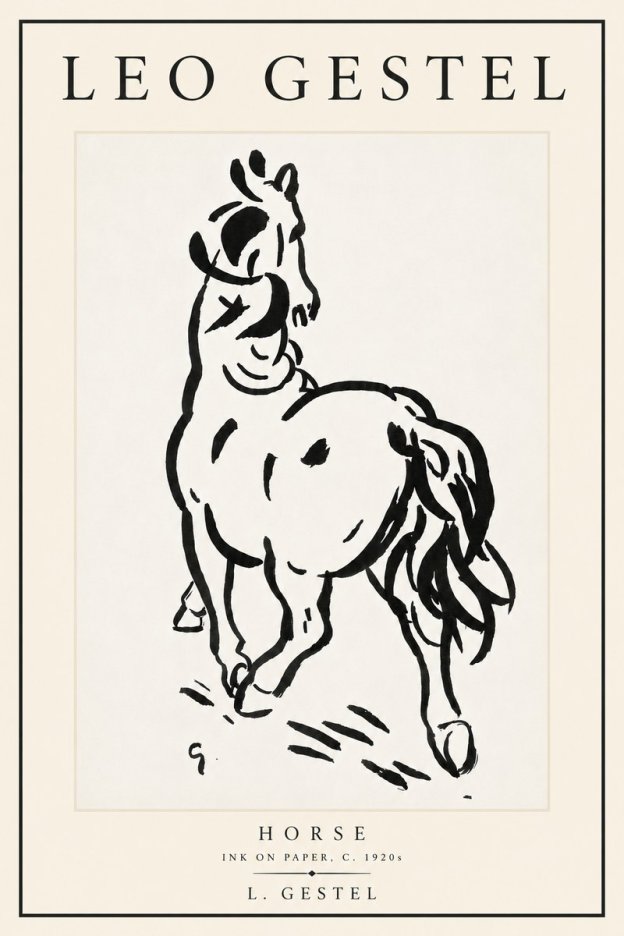 Leo Gestel Horse No5 - Plakat