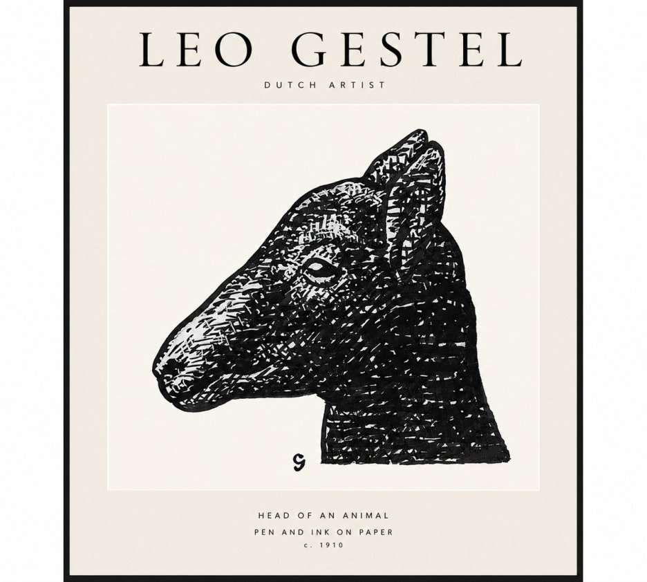 Leo Gestel Head of an Animal No1 - Plakat