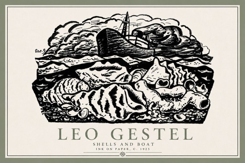 Leo Gestel Shells and Boat No6 - Plakat