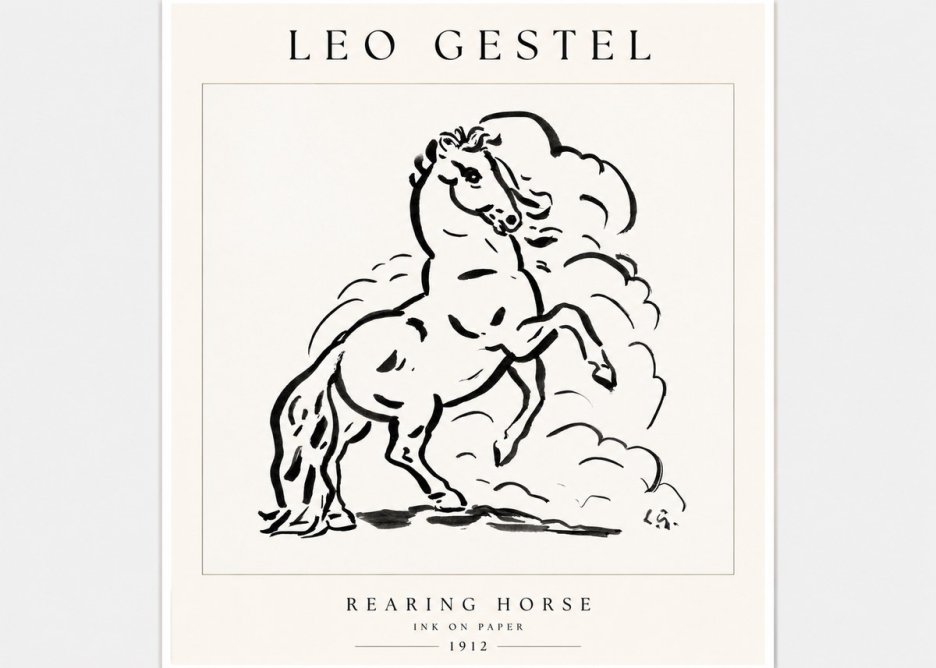 Leo Gestel Rearing Horse No1 - Plakat