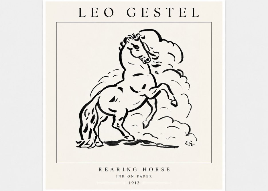 Leo Gestel Rearing Horse No3 - Plakat