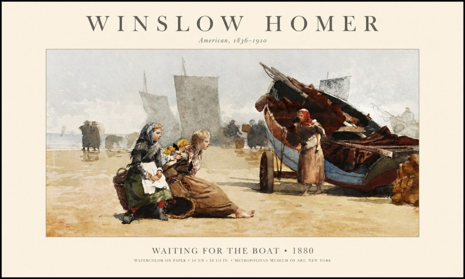 Winslow Homer Waiting for the Boat No1 - Plakat