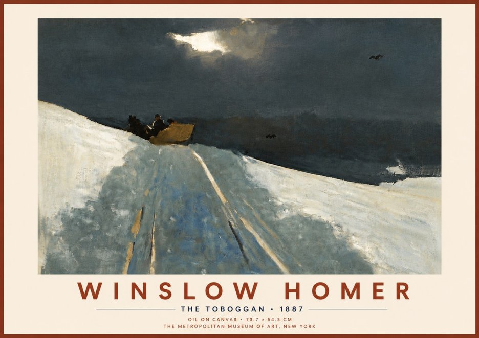 Winslow Homer The Toboggan No6 - Plakat