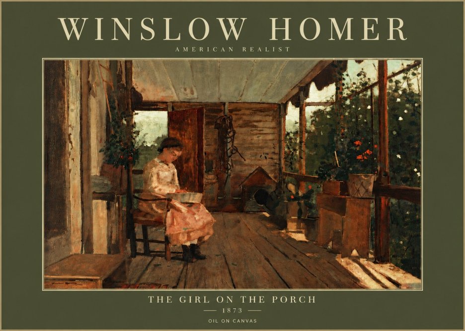 Winslow Homer The Girl on the Porch No5 - Plakat