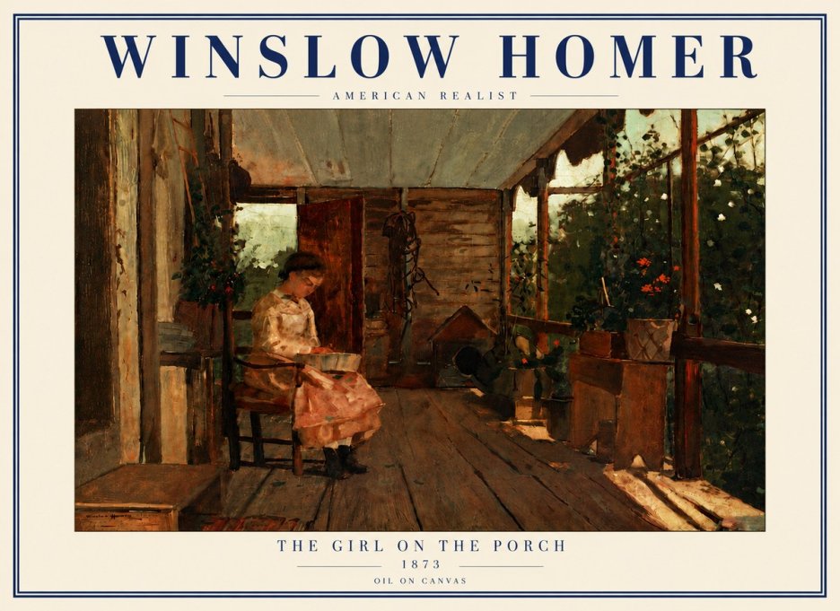 Winslow Homer The Girl on the Porch No6 - Plakat