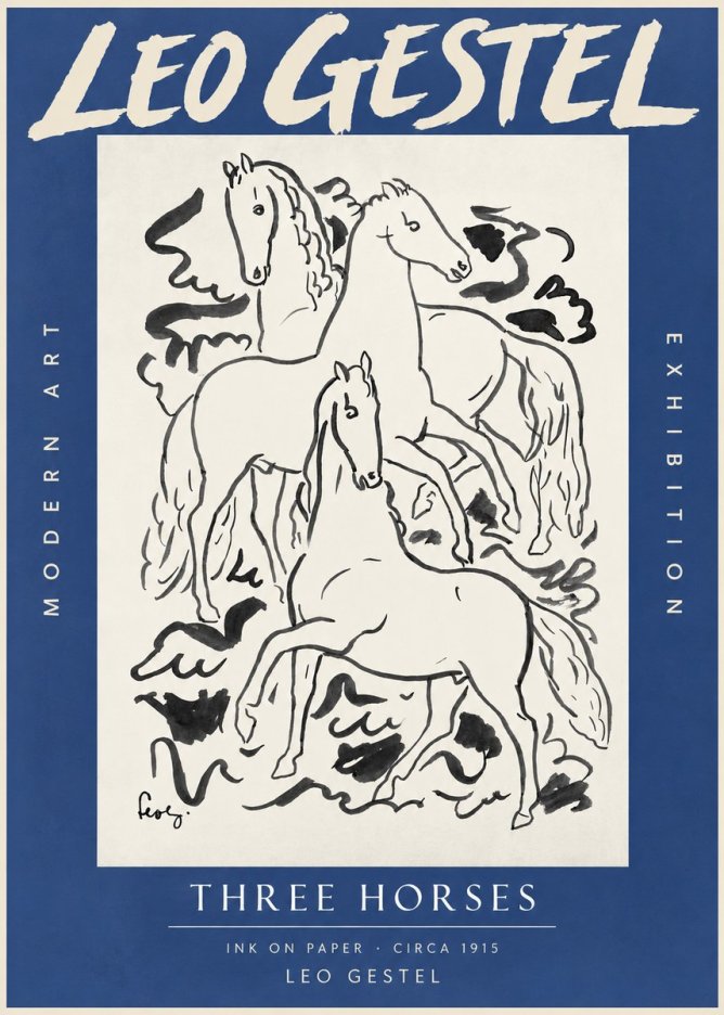 Leo Gestel Three Horses No3 - Plakat