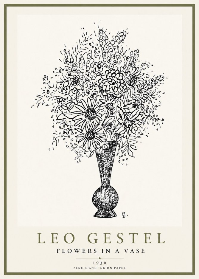 Leo Gestel Flowers in a Vase No3 - Plakat