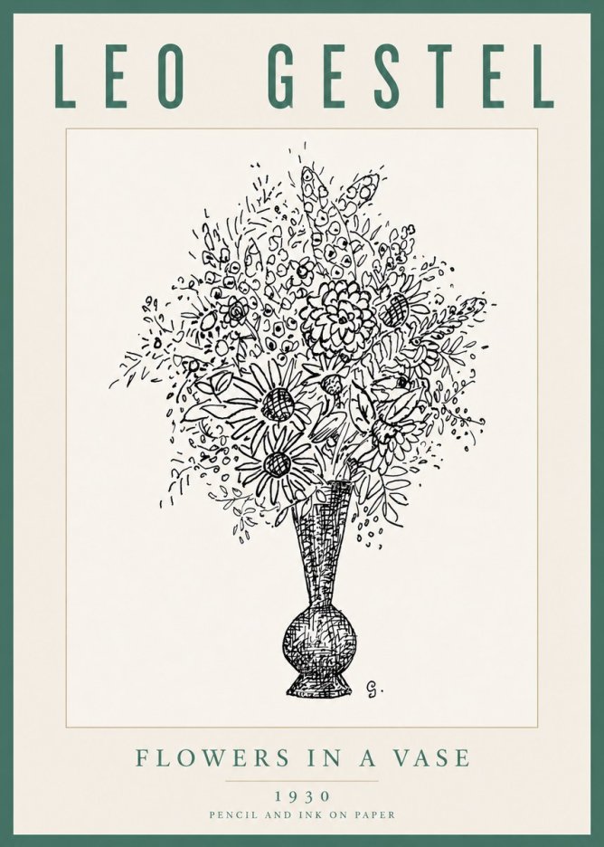 Leo Gestel Flowers in a Vase No5 - Plakat