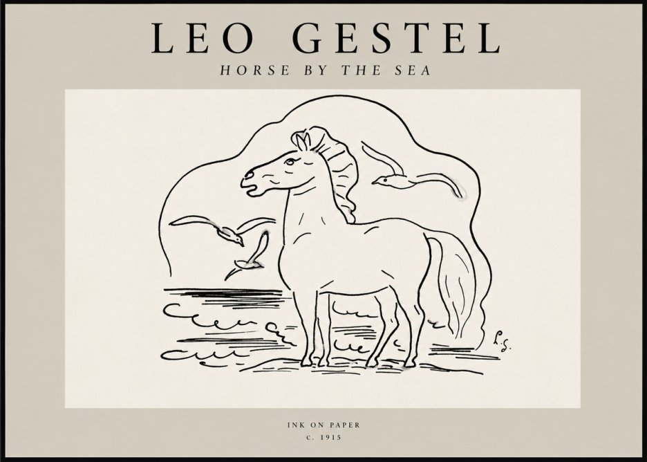 Leo Gestel Horse by the Sea No2 - Plakat
