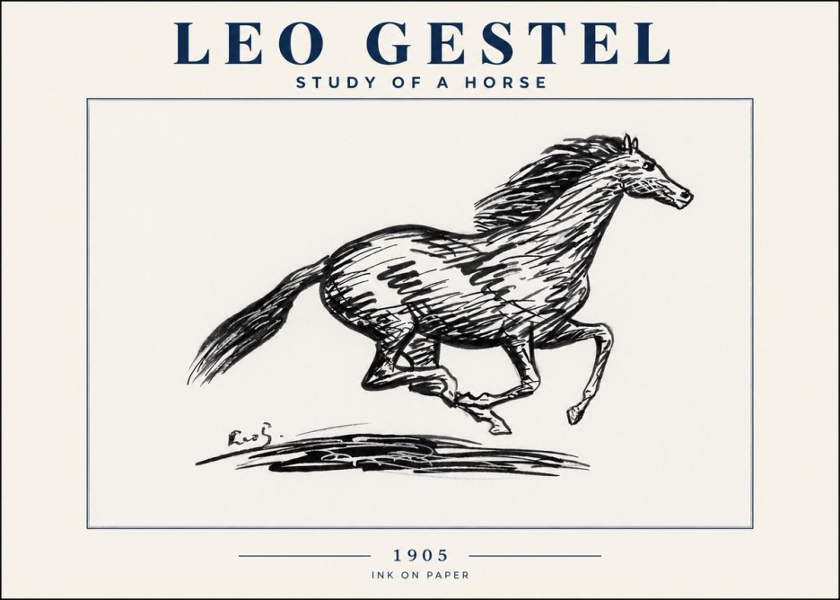 Leo Gestel Study of a Horse No4 - Plakat