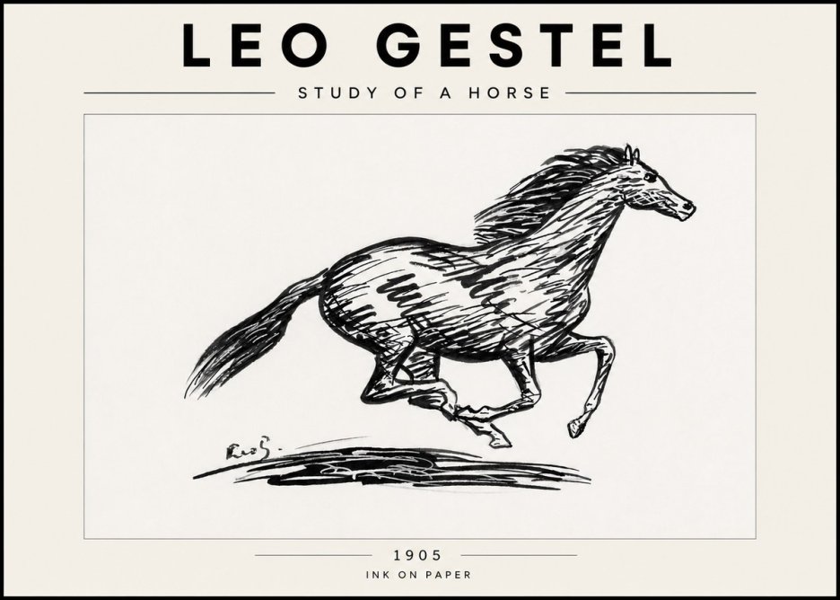 Leo Gestel Study of a Horse No6 - Plakat