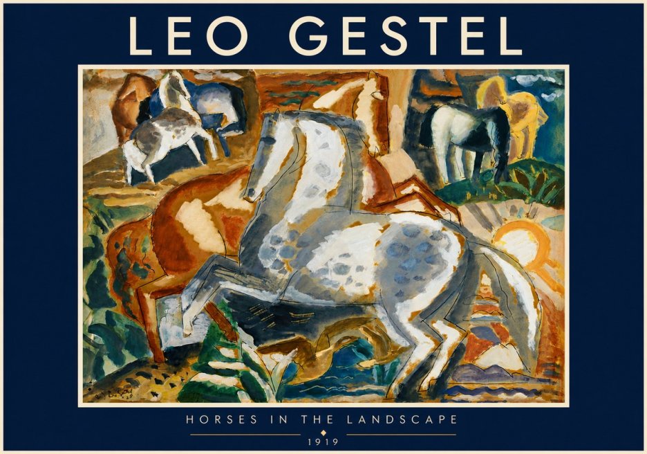 Leo Gestel Horses in the Landscape No5 - Plakat
