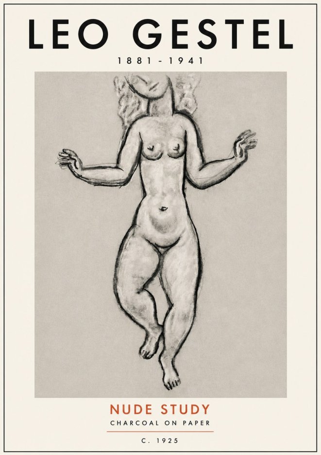 Leo Gestel Nude Study No5 - Plakat