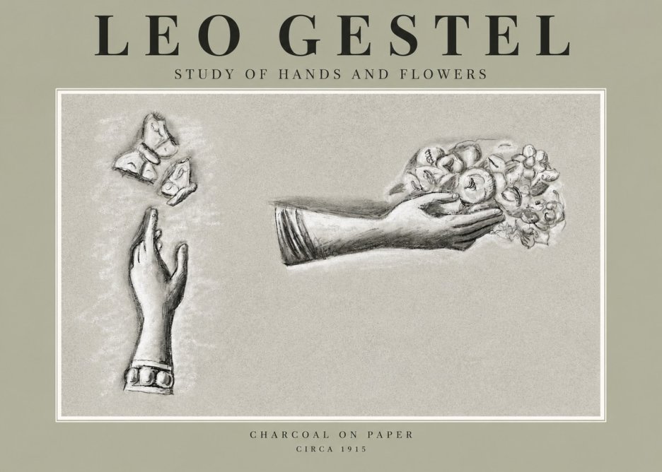 Leo Gestel Study of Hands and Flowers No2 - Plakat