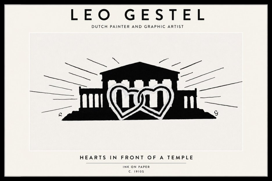 Leo Gestel Hearts in Front of a Temple No1 - Plakat