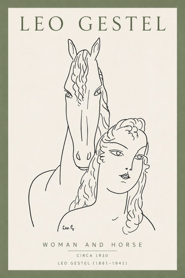 Leo Gestel Woman and Horse No4 - Plakat