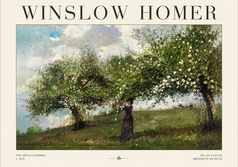 Winslow Homer The Apple Gatherer No1 - Plakat