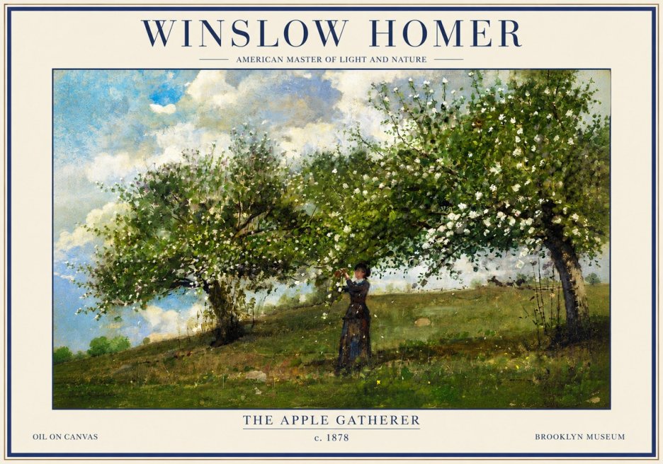 Winslow Homer The Apple Gatherer No3 - Plakat