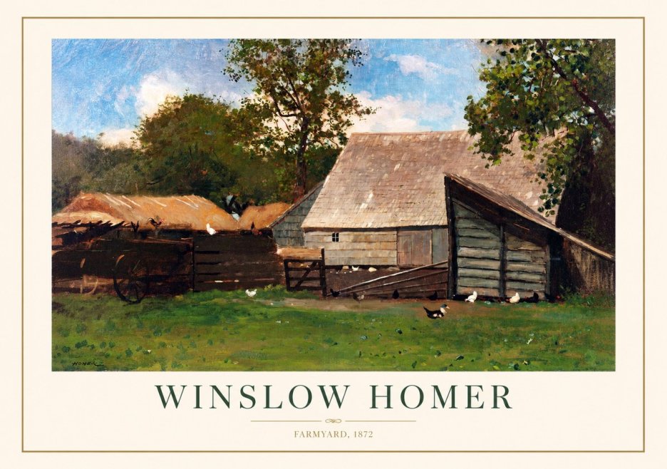 Winslow Homer Farmyard, 1872 No1 - Plakat