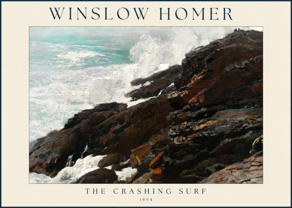 Winslow Homer The Crashing Surf No1 - Plakat