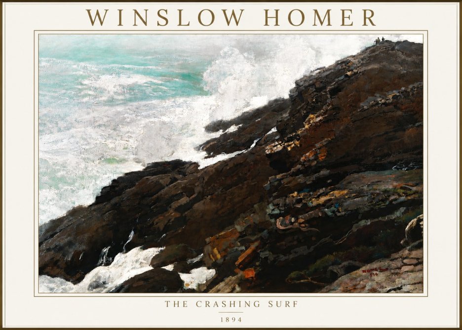 Winslow Homer The Crashing Surf No3 - Plakat