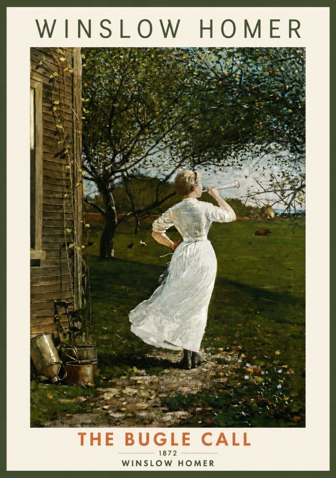 Winslow Homer The Bugle Call No2 - Plakat