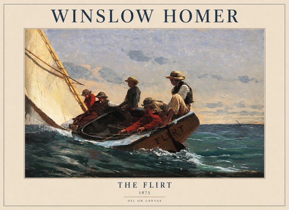 Winslow Homer The Flirt No1 - Plakat
