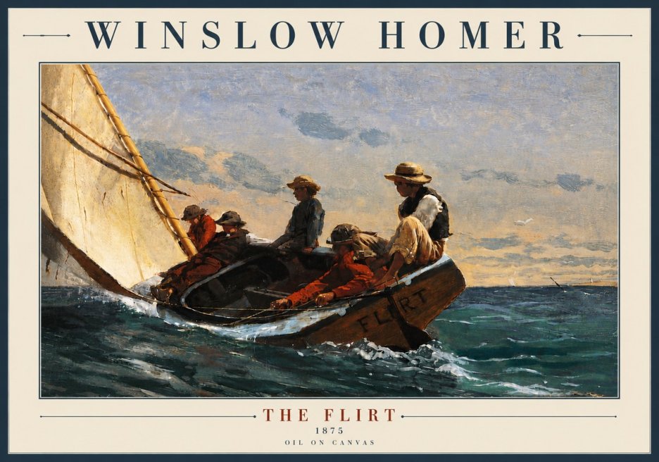 Winslow Homer The Flirt No6 - Plakat
