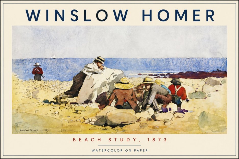 Winslow Homer Beach Study No4 - Plakat
