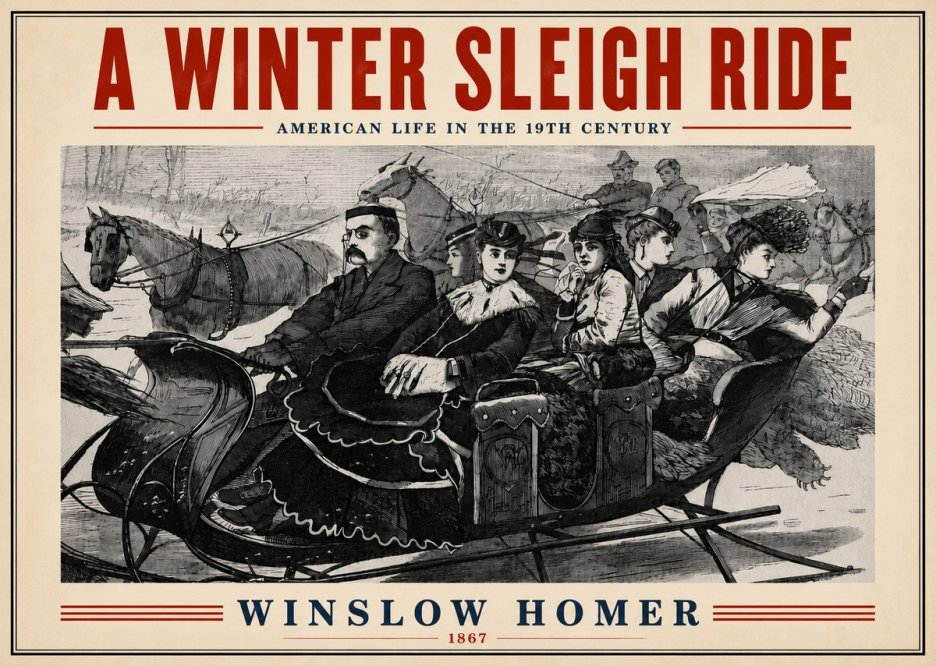 Winslow Homer A Winter Sleigh Ride - American Life in the 19Th Century No4 - Plakat