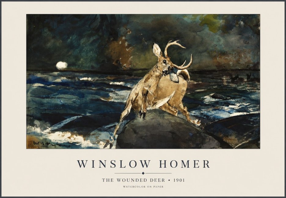 Winslow Homer The Wounded Deer No1 - Plakat