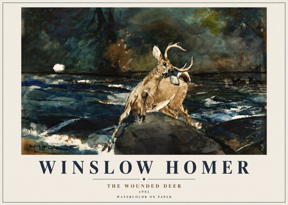 Winslow Homer The Wounded Deer No3 - Plakat