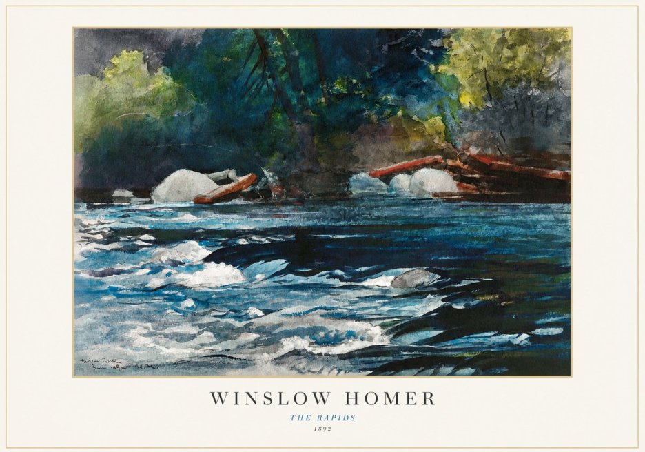 Winslow Homer The Rapids No1 - Plakat