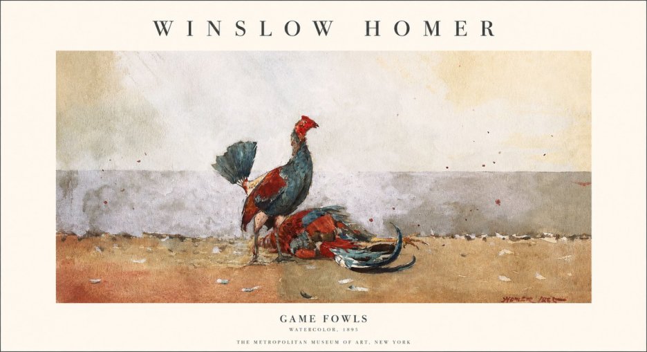 Winslow Homer Game Fowls No1 - Plakat
