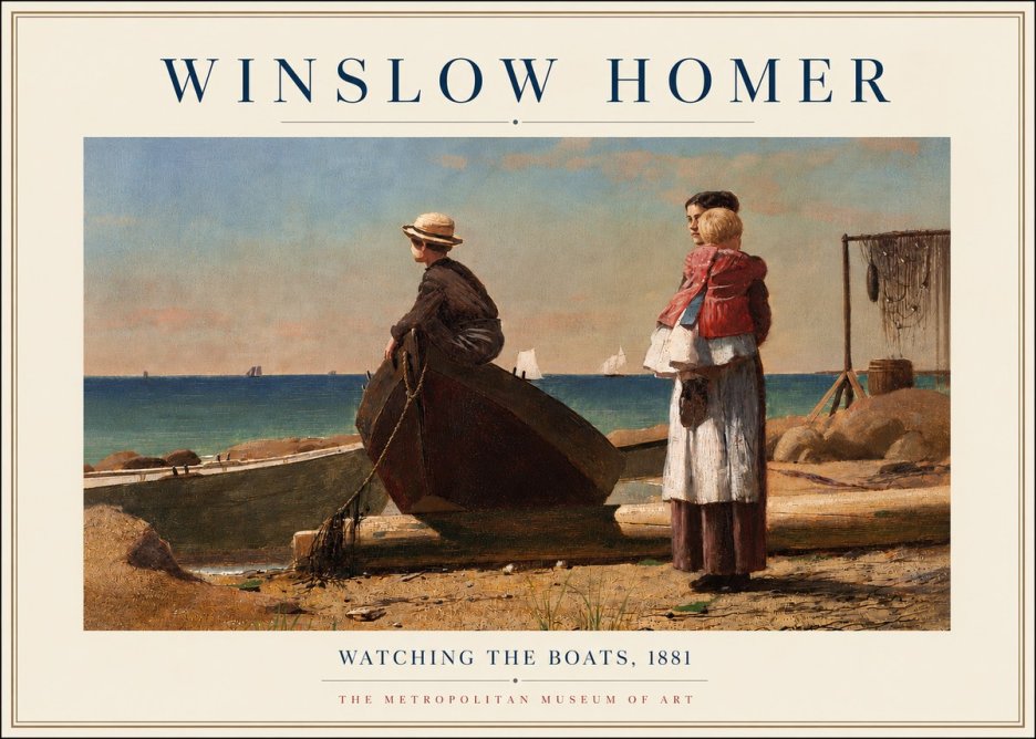 Winslow Homer Watching the Boats, 1881 No5 - Plakat