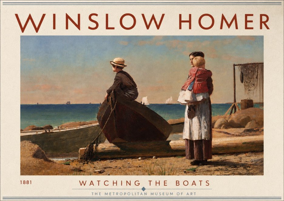 Winslow Homer Watching the Boats, 1881 No6 - Plakat
