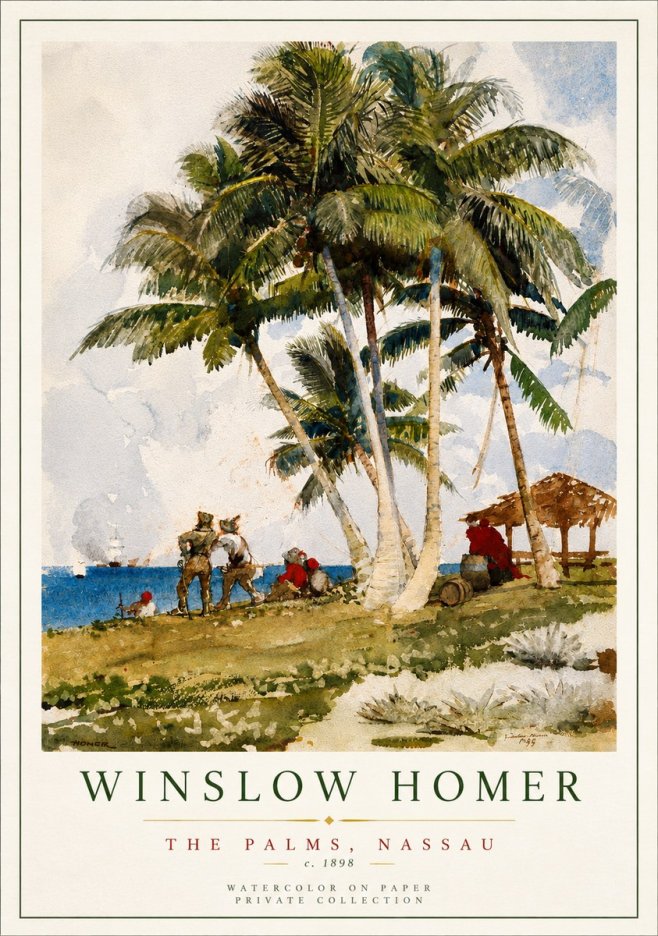 Winslow Homer The Palms, Nassau No5 - Plakat